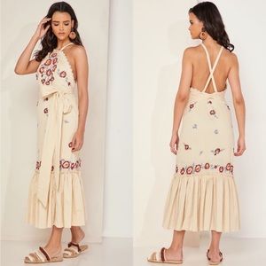 Free People Chrysanthemum Kiss Embroidered Midi Dress